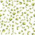 Avocado cutting fruit seamless pattern. Avocado slices, halved and thinly sliced for salad. Vector ornament for the design of Royalty Free Stock Photo