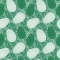 Avocado doodle half repeating pattern