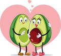 Avocado Family Pregnancy Announcement Funny Vector Design