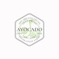 Avocado Farm Frame Badge or Logo Template. Hand Drawn Fruit with Slice Sketch with Retro Typography and Borders. Vintage