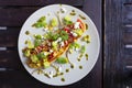 Avocado and feta bruschetta Royalty Free Stock Photo