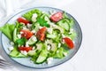 Avocado, feta and vegetables salad Royalty Free Stock Photo