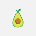 Avocado flat icon design, fruit vector illustration Royalty Free Stock Photo