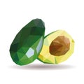 avocado, food, polygonal, green,