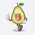 Avocado Fruit cartoon mascot character making Thumbs up gesture Royalty Free Stock Photo