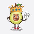 Avocado Fruit cartoon mascot character stylized of King on cartoon mascot design