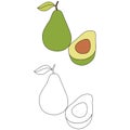 Avocado Fruit coloring page