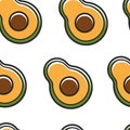 Avocado fruit harvest Mexican symbol seamless pattern
