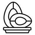 Avocado fruit icon outline vector. Dish baked