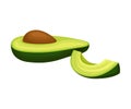 Avocado Fruit Vector Illustrated Food Item Isolated On White Background