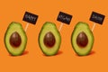 Avocado fruits and text happy vegan day