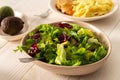 Avocado and greens salad close up Royalty Free Stock Photo