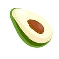 Avocado half with big seed on white Royalty Free Stock Photo