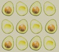 Avocado half citrus pattern wallpaper