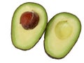 Avocado halves-clipping path Royalty Free Stock Photo