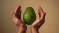 The Avocado in Hands. AI generated Royalty Free Stock Photo