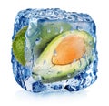 Avocado in ice cube Royalty Free Stock Photo