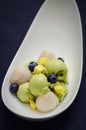 Avocado icecream with fruits