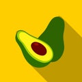 Avocado icon flat. Singe fruit icon. Royalty Free Stock Photo