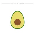 Avocado icon. flat. vector illustration Royalty Free Stock Photo