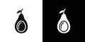 avocado icon Flat vector set outline Royalty Free Stock Photo