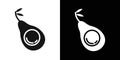 avocado icon Flat vector set outline Royalty Free Stock Photo