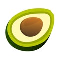 Avocado Icon. Food with Healthy Fats and Oils. Cartoon Vector Il