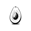 Avocado Icon hand draw black thanksgiving fruit colour logo symbol perfect