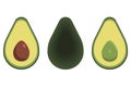 Avocado icon set original flat design vector illustration isolated on white background