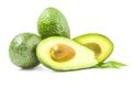 Fresh avocados isolated on a white background