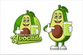 Banana natural product label design Avocado Juice Healthy food vector design