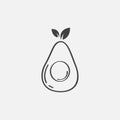 Avocado linear icon design, fruit vector illustration Royalty Free Stock Photo