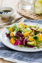 Avocado with Mango,Rocket and Walnut salad Royalty Free Stock Photo