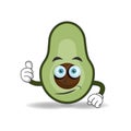 Avocado mascot character with thumbs up bring. vector illustration Royalty Free Stock Photo