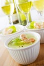 Avocado Mousse with Prawn Royalty Free Stock Photo