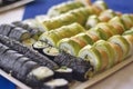 Avocado nori sushi rolls Royalty Free Stock Photo