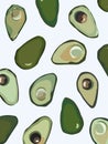 Avocado in vector on white background Royalty Free Stock Photo