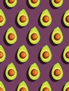 Avocado pattern on purple background