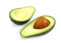 AVOCADO persea gratissima AGAINST WHITE BACKGROUND Royalty Free Stock Photo