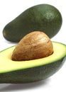 Avocado, persea gratissima against White Background Royalty Free Stock Photo