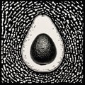 Avocado: A Pointillist Chiaroscuro Woodcut In Algorithmic Artistry