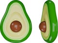 avocado pool float. avocado shaped pool raft. isolated inflatable mattress top and side view