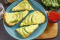 3. Avocado And Red Caviar Sandwiches Royalty Free Stock Photo