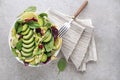 Avocado salad with mixed lettuce leaves Royalty Free Stock Photo