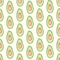 Avocado seamless pattern repeat on yellow