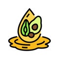 avocado seed oil liquid yellow color icon vector illustration