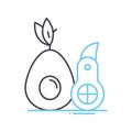 avocado slicer line icon, outline symbol, vector illustration, concept sign