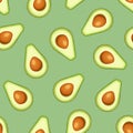 Avocado slices. Vector seamless pattern
