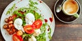 Avocado Smash with Poached Eggs on Dark Table