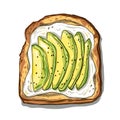 Avocado and soft cheese on toast